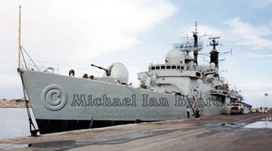 HMS Cardiff, Bow Quarter, Oct 2002
